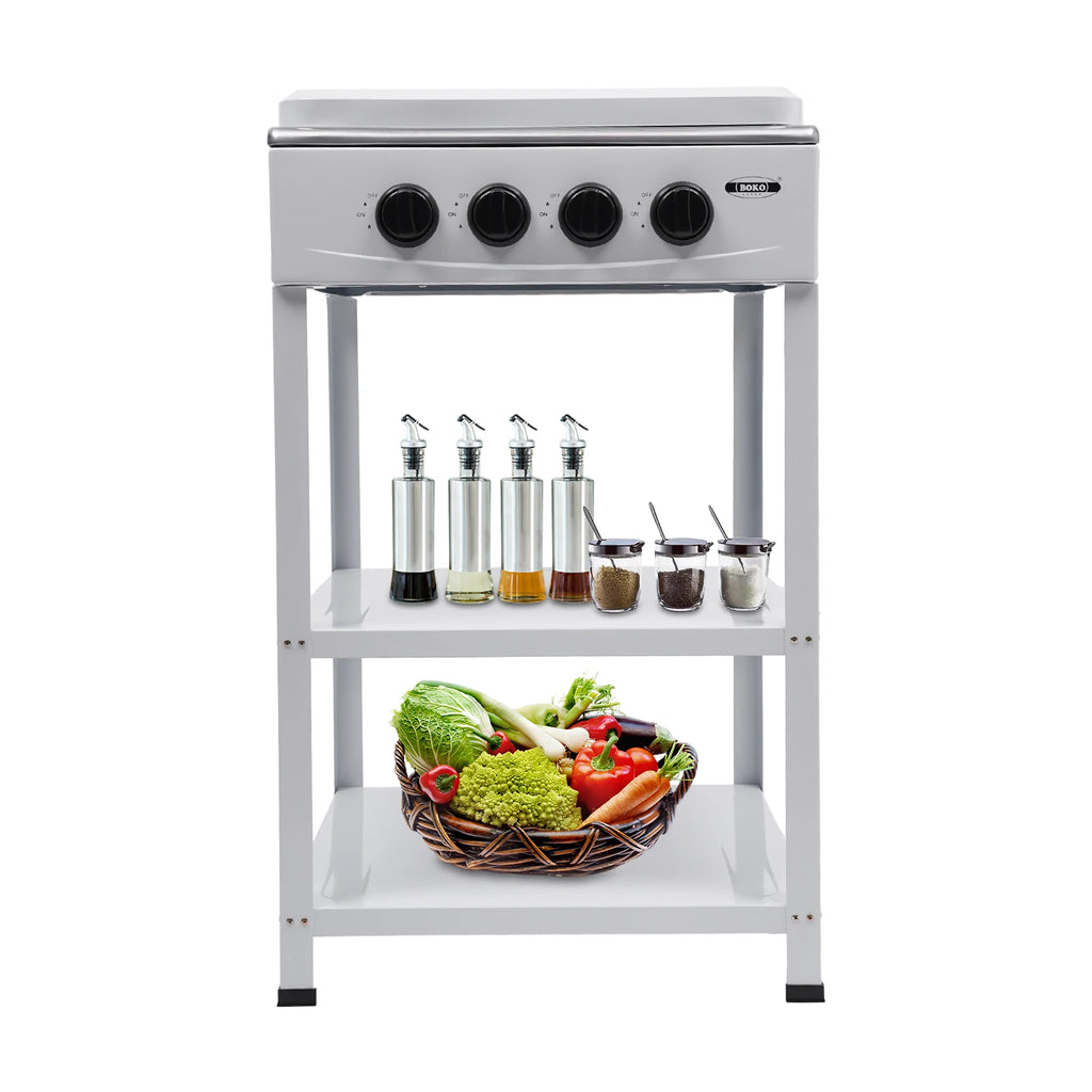 4 Burners Gas Stove Propane Removable Smokeless Barbecue Grill Portable BBQ Grill w/Movable Storage Bracket