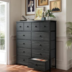 Dresser for Bedroom with 12 Drawers, Fabric Dressers amp Chest of Drawers with Sturdy Metal Frame, Wood Top, for Woman, 40.6 W x