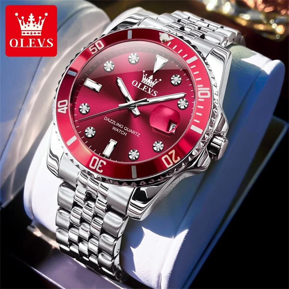 Men's Original Waterproof Automatic Date Rotation Ring Luxury Brand Diving Quartz