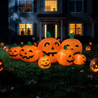 7.5FT Halloween Inflatable Pumpkin Patch With LED Lights, 7 Jack-O-Lantern Blow Up Decor For Outdoor Yard Lawn Thanksgiving Fall