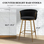 27″ Counter Stools with Upholstered Backrest