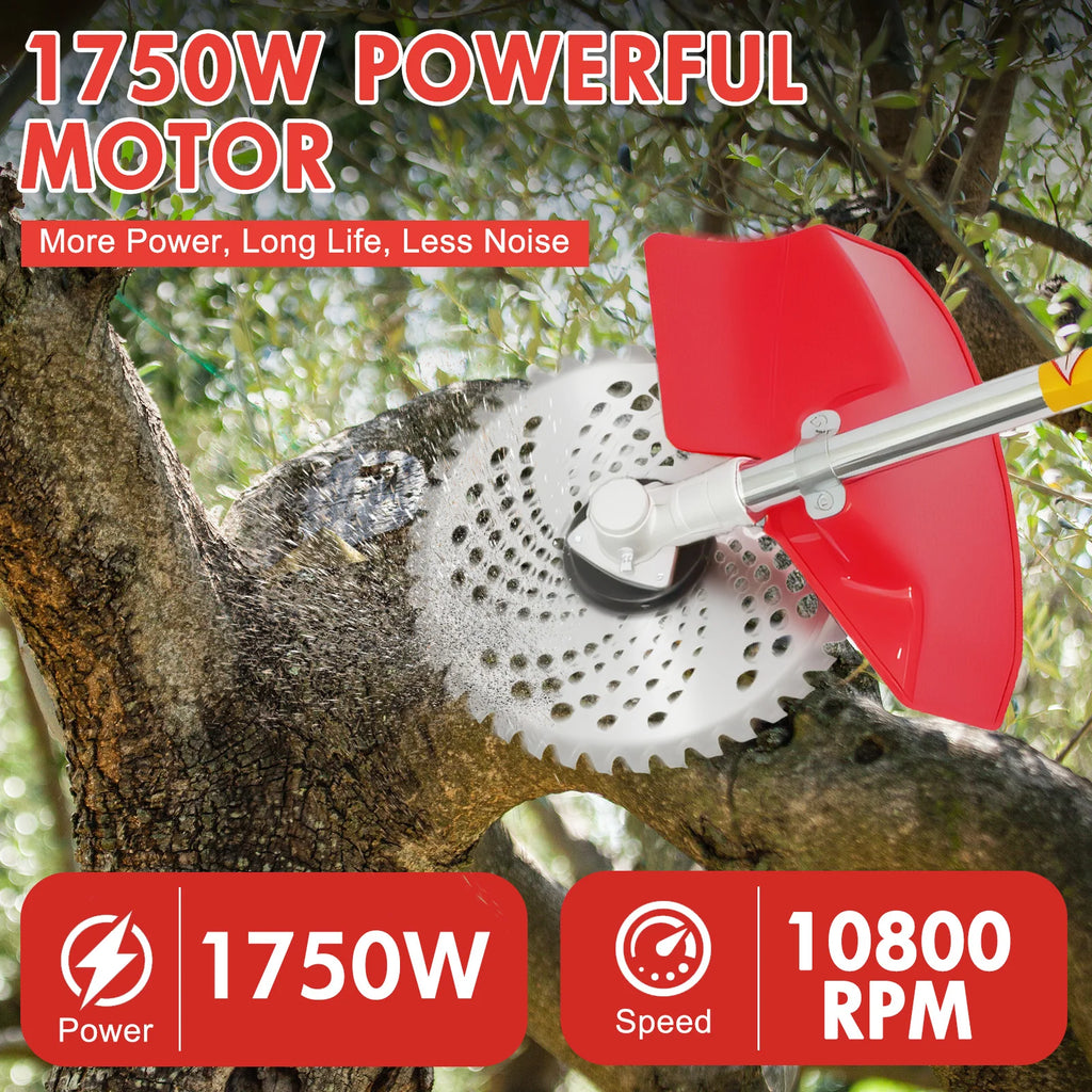 52cc  2-Stroke 4-in-1 Adjustable Straight Shaft Gas Power Weed Eater with 4 Trimmer Heads