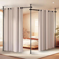 Adjustable Room Divider Curtain Rod, No Drilling Partition for Space Separation, 4-10ft Height, Portable Wall Dividers