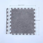 12/24/36/48PCS Grey Interlocking Carpet Shaggy Soft Foam Play Mat  Square Plush Floor Tiles