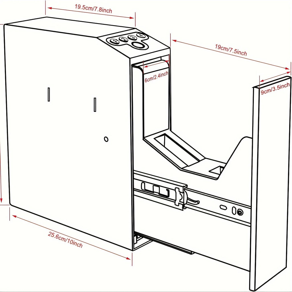 Biometric Slider Handgun Gun Safe for Nightstand, Desk, Bed Side, Truck