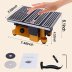 Mini Portable Electric Table Saw with 3 Blades for Wood, Metal, Tile DIY Crafts