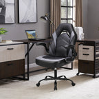 Ergonomic Office Chair with Swivel Rolling Adjustable PU Leather Racing Chair Flip-up Armrest
