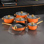 12-Piece Nonstick Fry Pan Set - Induction Cookware for Gas/Electric