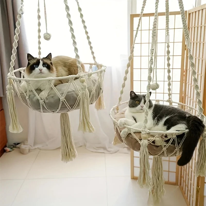 Extra Large Hand-woven Cotton Rope Cat Hammock 40cm/15.75in
