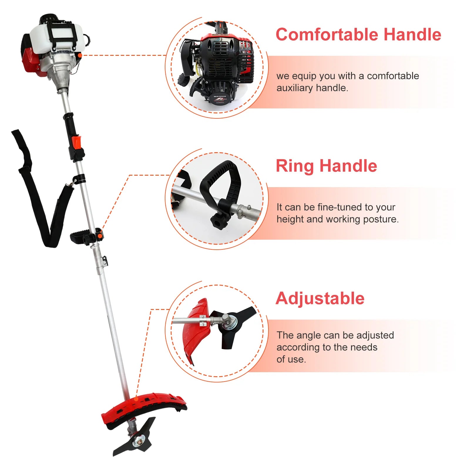 4-Stroke Gas Weed Eater 31cc 15lb 13 in Straight Shaft Trimmer