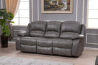 2PC Leather Reclining Sofa Loveseat Set