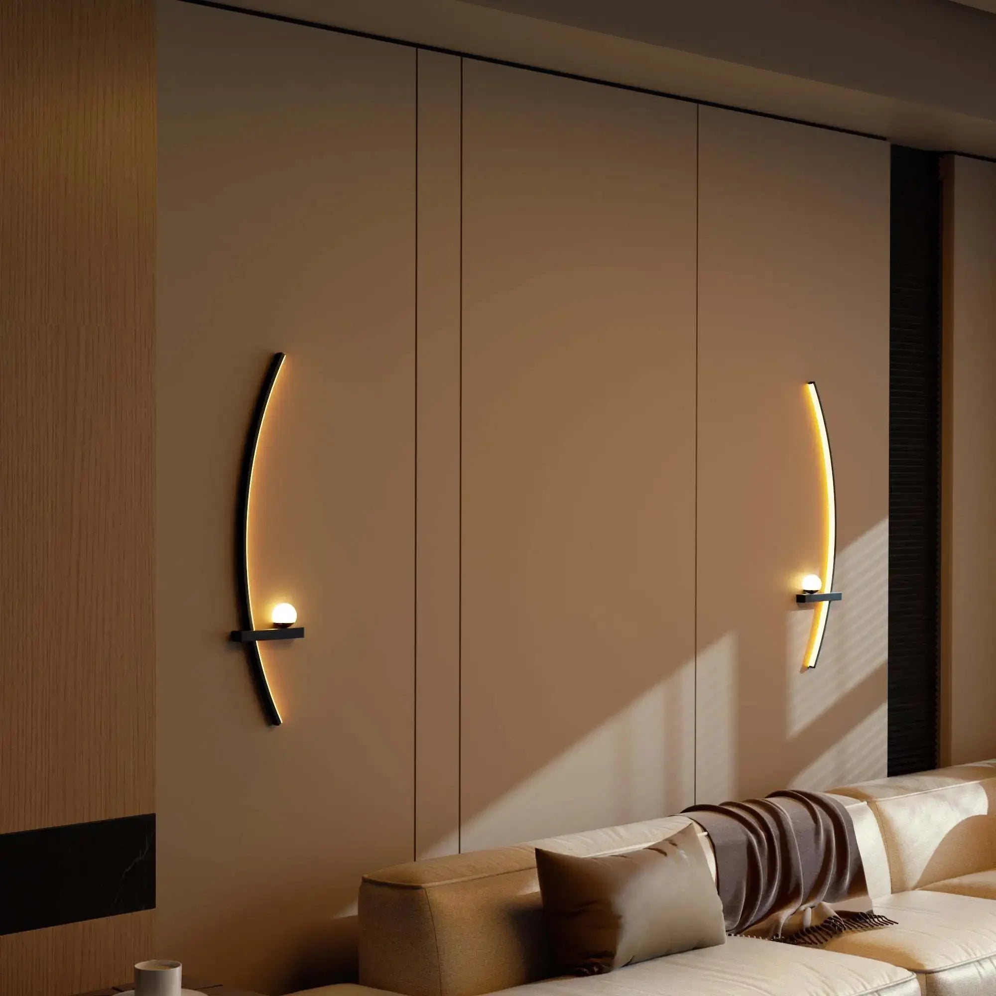2pcs Modern Adjustable LED Wall Sconce, 31.5" Arched Metal Bedside Lamp, 3000K Warm Glow