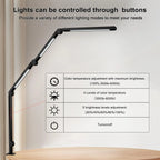 LED Desk Lamp with Clamp Flexible 4 sections Swing Arm Three light sources desk light, 4 Color Modes & 5 Brightness