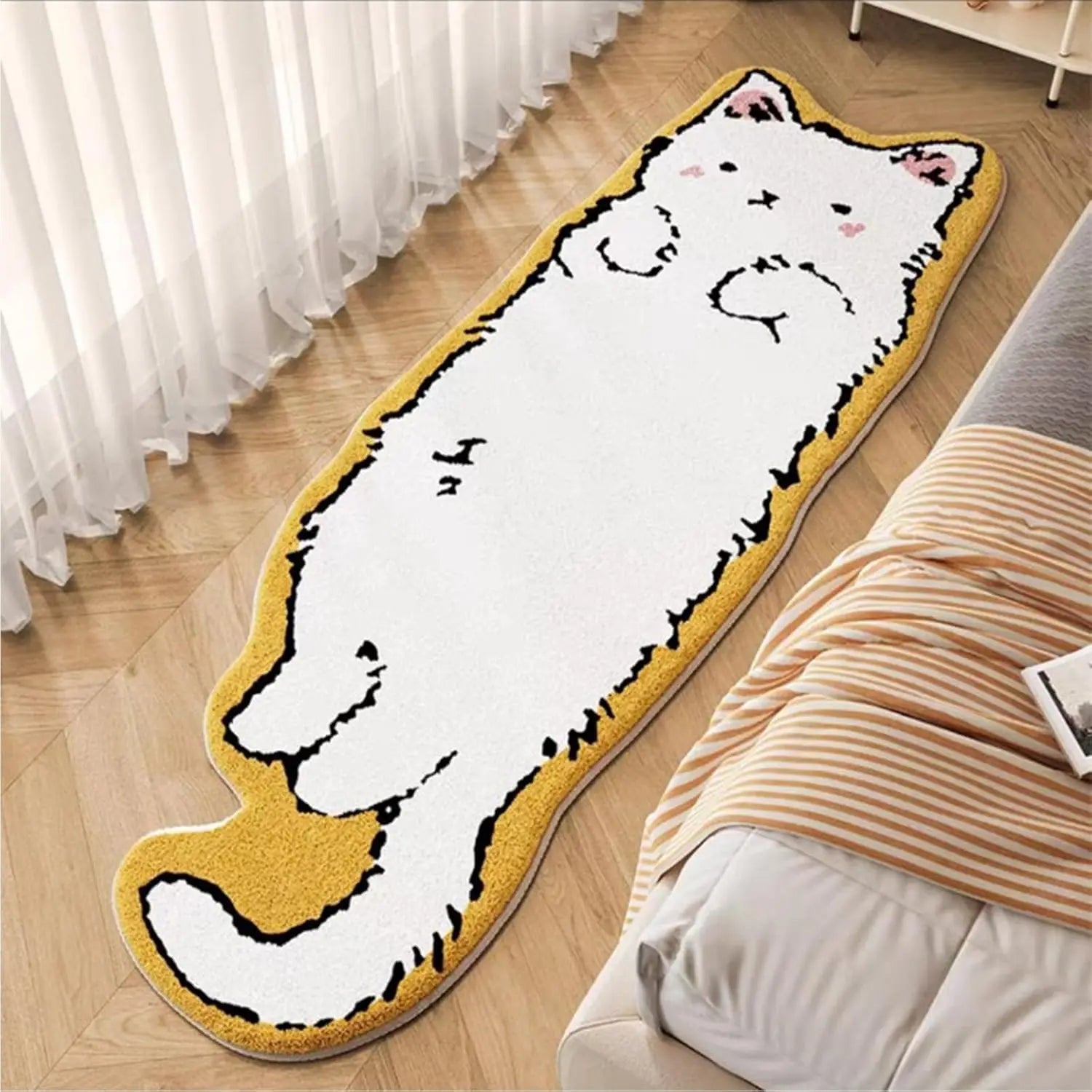 Cute Cat Printed Area Rug, Warm Anti-Slip Dirt Resistant