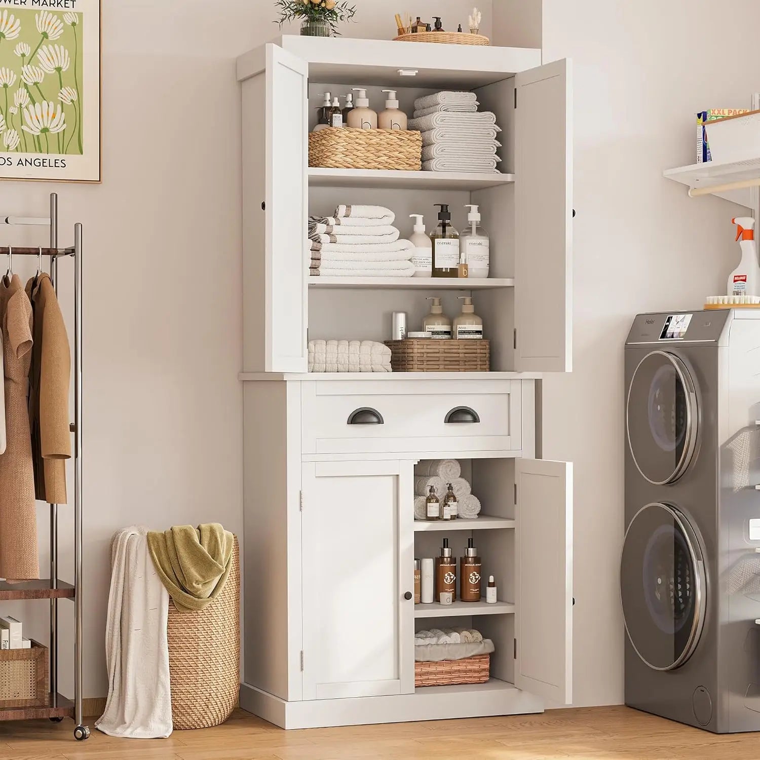 72" Tall Storage Cabinet with Adjustable Shelves