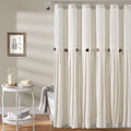 Extra Long Linen Button Shower Curtain 72x84 Inches