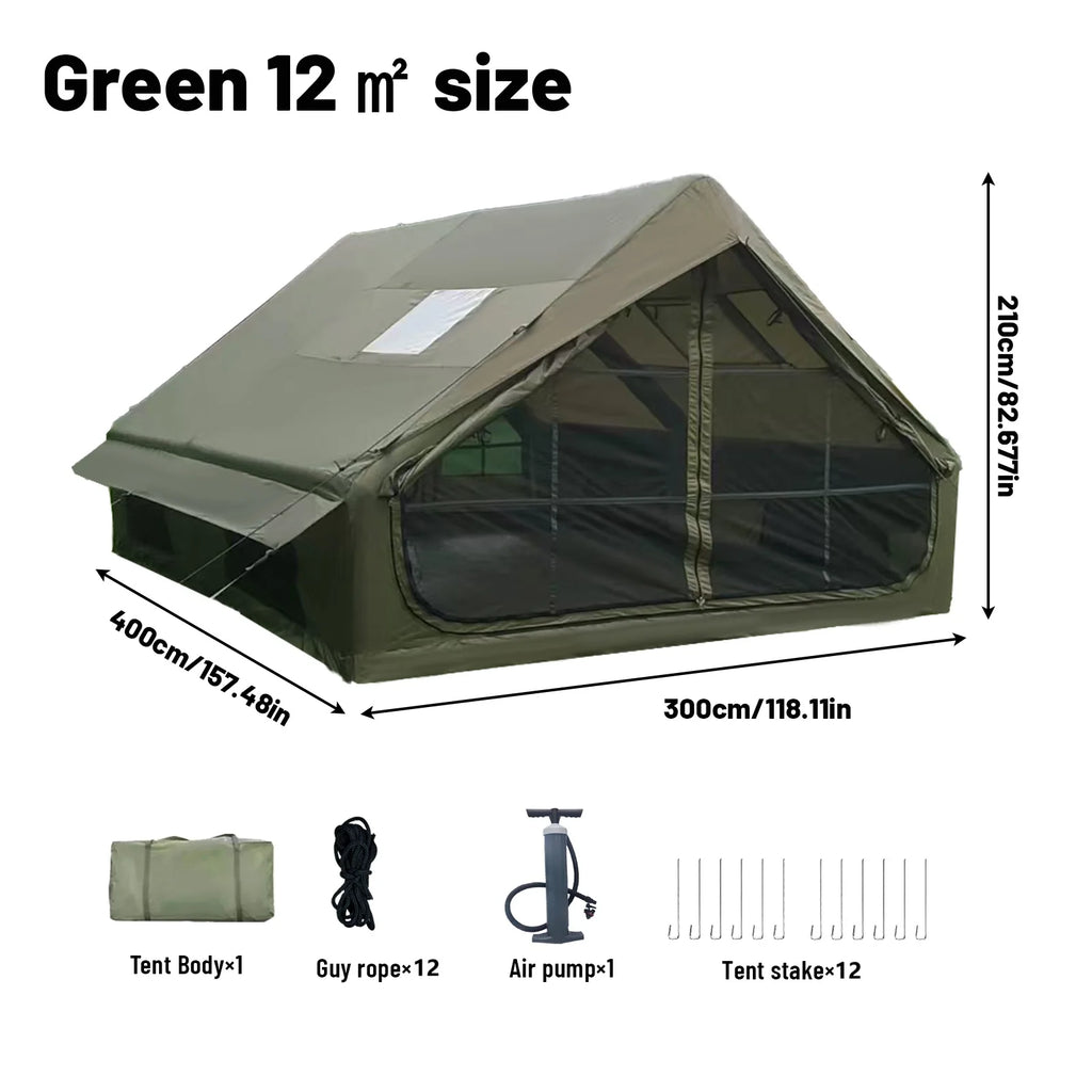 Inflatable Tent With Skylight, Pump, 4-6 Person Outdoor Family Luxury Tent