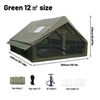 Inflatable Tent With Skylight, Pump, 4-6 Person Outdoor Family Luxury Tent