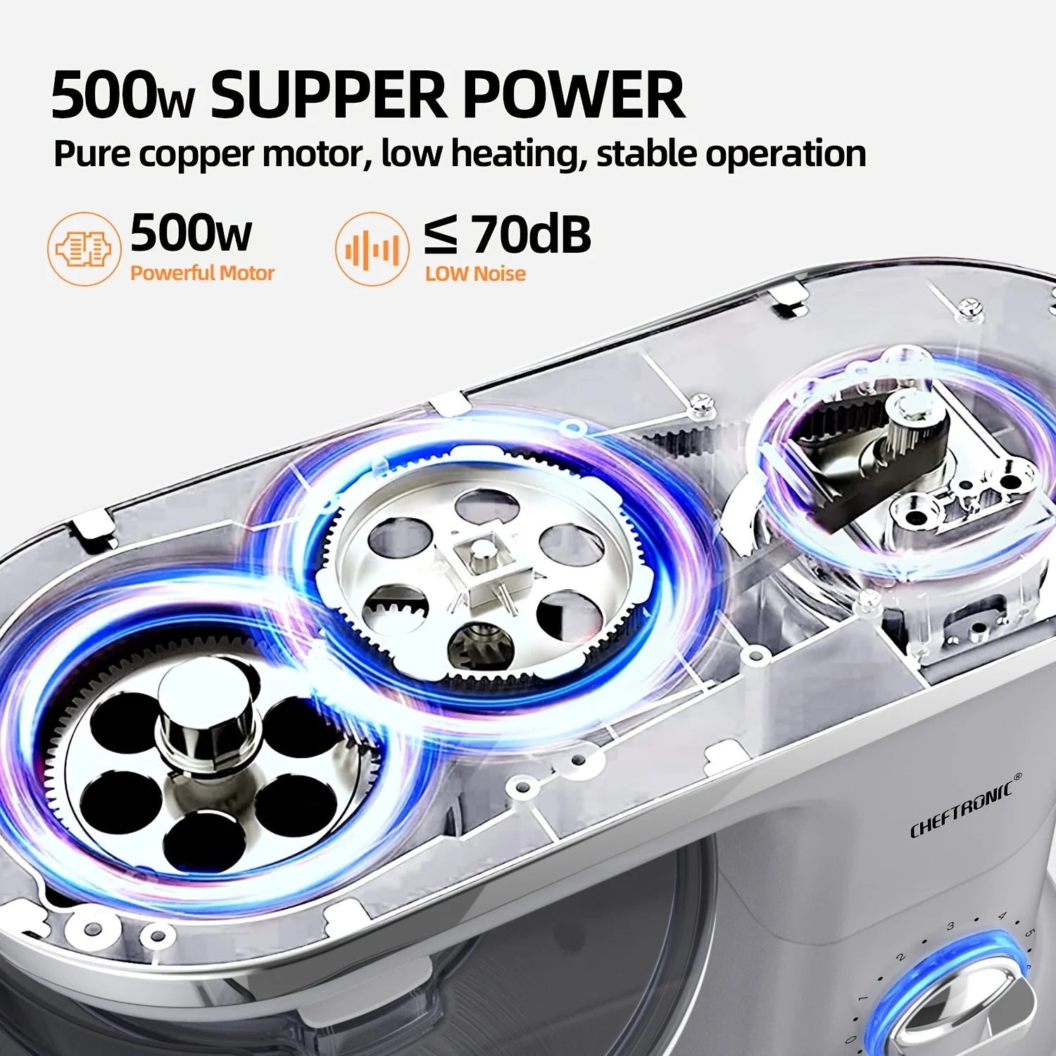 Stand Mixer, 5.5QT Tilt-Head Electric Household food processors - 500W 6+P Speed