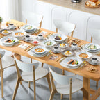 30-Piece Porcelain Ceramic Kitchen Dinner Plate Set with 6pcs Dessert Plates/Soup Plates/Dinner Plates/Cups/Saucers