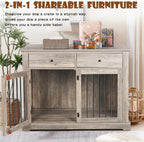 44 Inch Large Dog Crate Furniture with 2 Storage Drawers