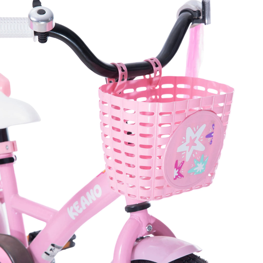 Ages 3-10 Years, Girls' Bikes with Training Wheels, Streamers, Basket and Doll Seat