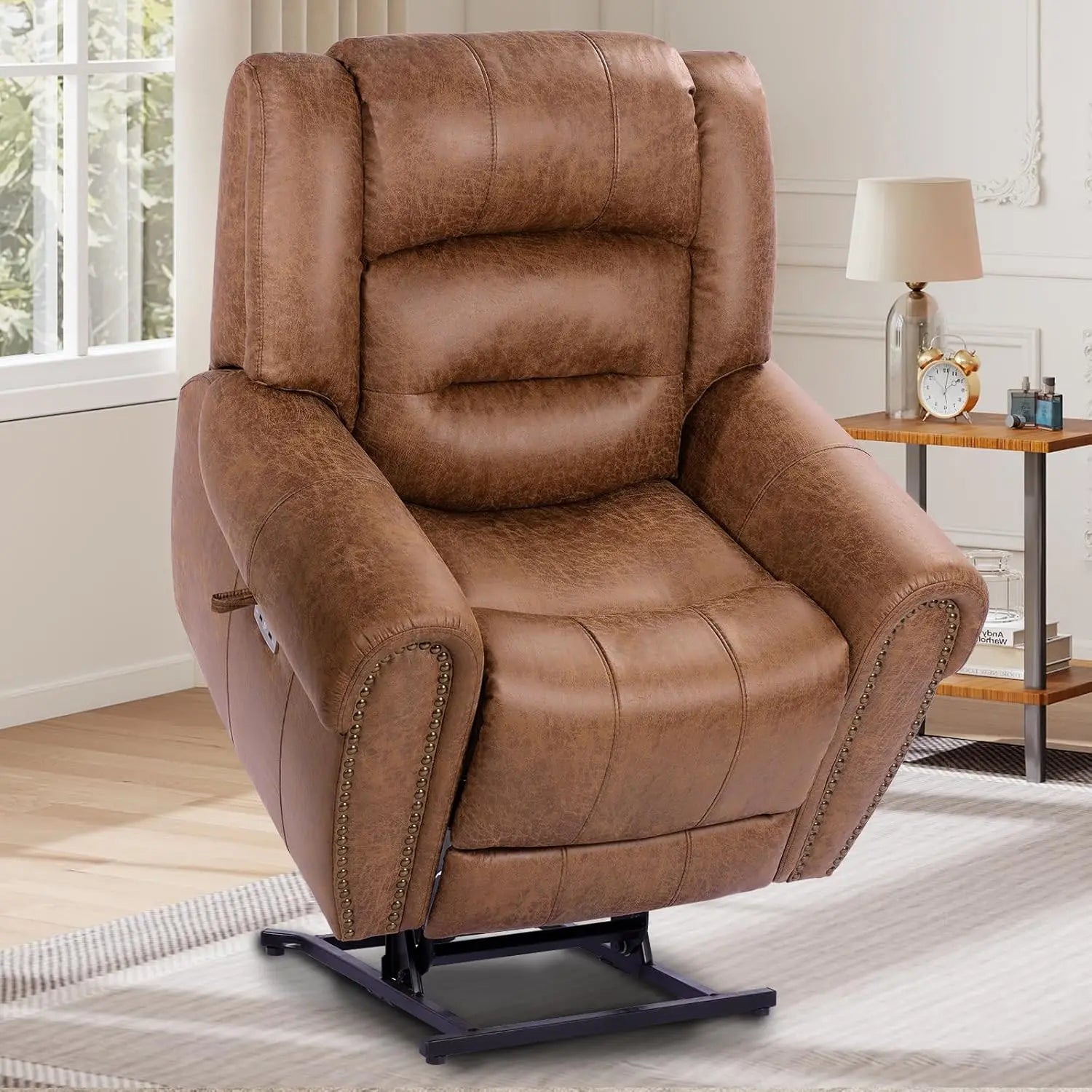 Classical Large Power Lift Recliner Chair for Elderly with Heat and Massage, Dual Motor Lay Flat