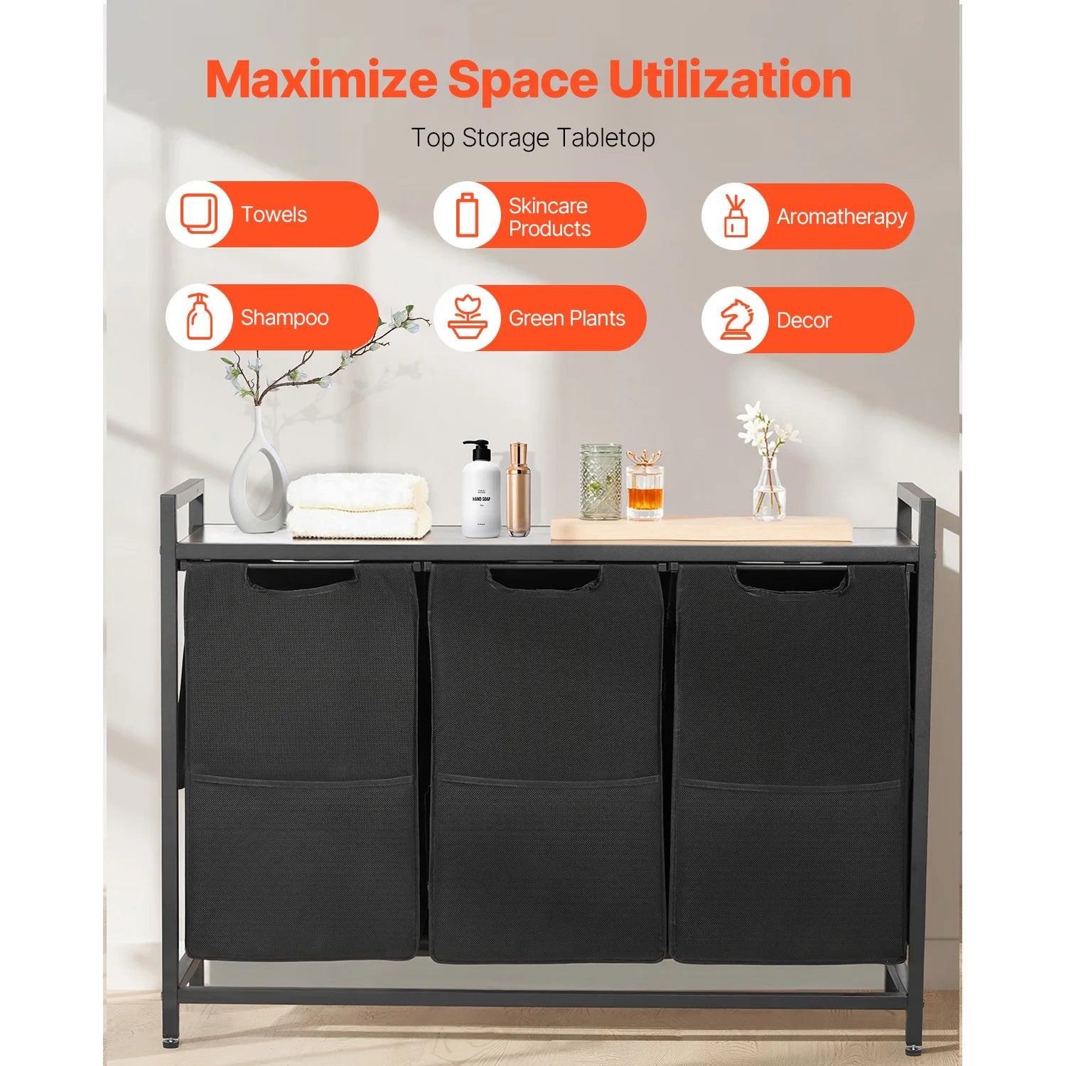 Large Laundry Hamper with Metal Frame