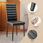 Tempered Glass 7 Piece Table and Chairs Set Modern for Home