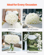 Artificial Flowers Real Looking White Silk Fake Hydrangea