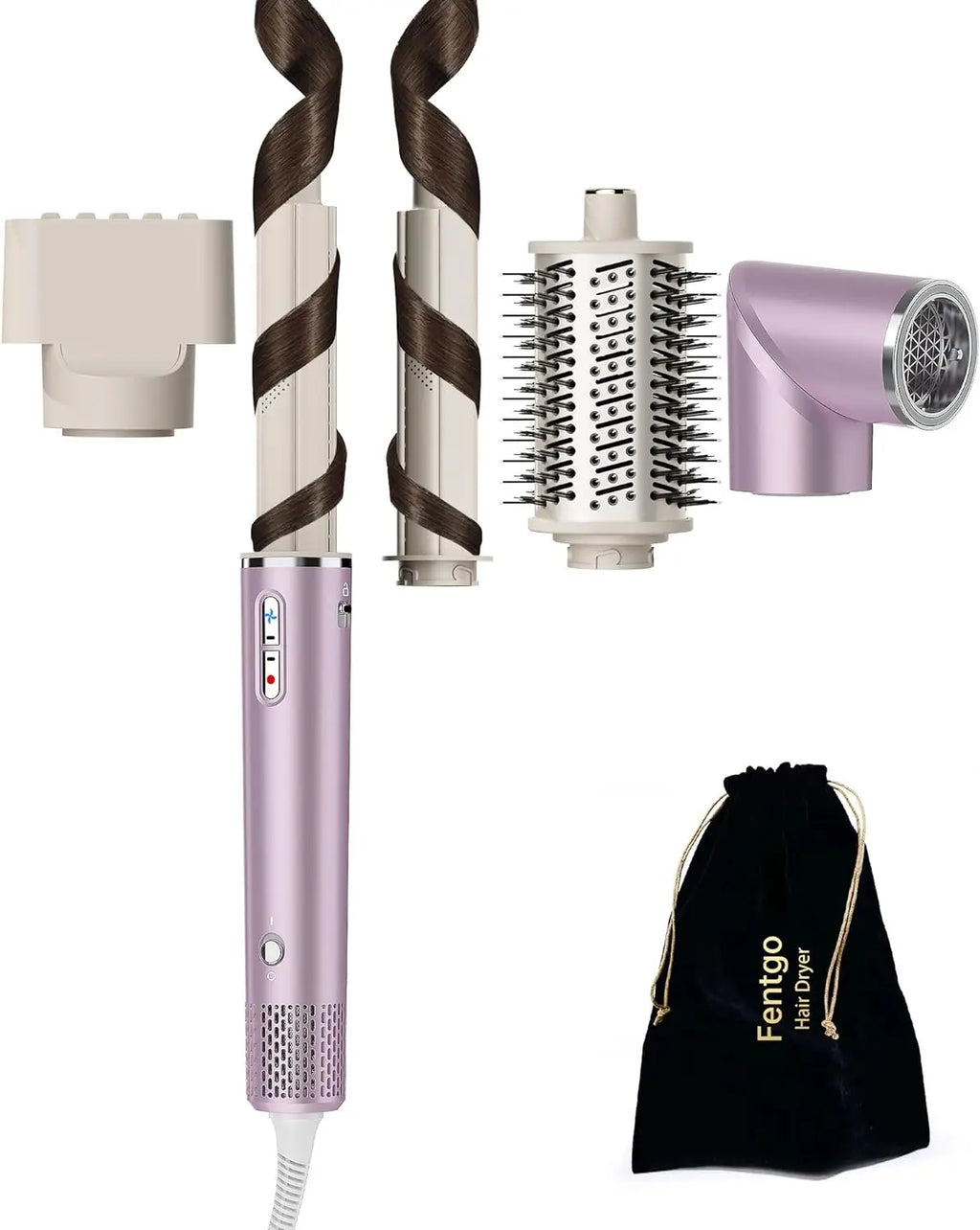 5 in 1 Hair Dryer Brush Set With High-Speed Negative Ionic Blow Dryer Detachable Air Curler