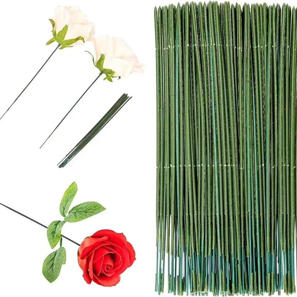Green Flower Stem Stick Wire Stem Floriculture Tape Self-adhesive Bouquet Floral Stem Paper Tape