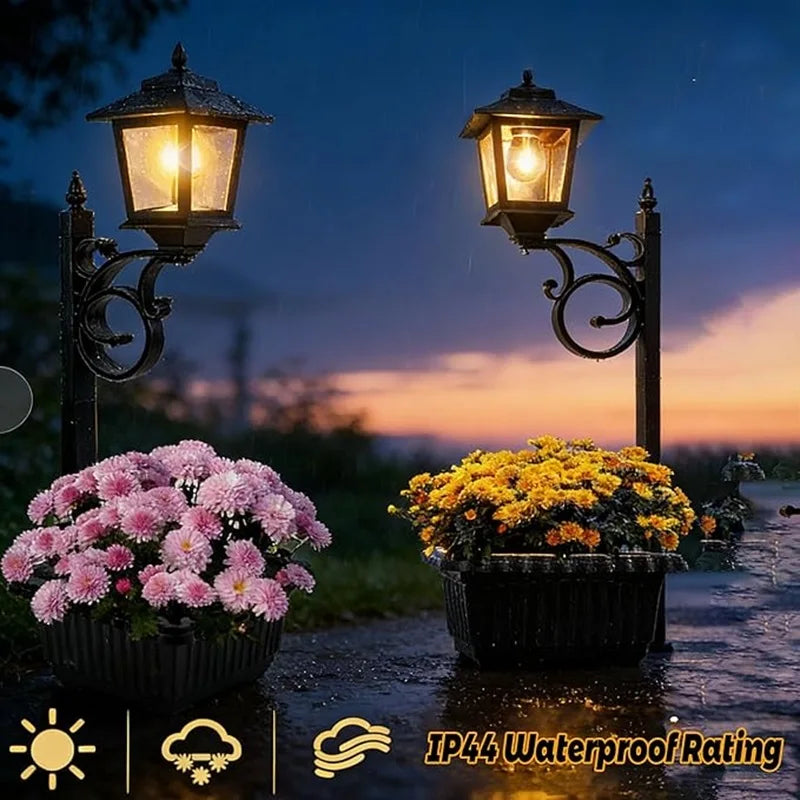 2-Pack Outdoor Solar Light Posts—Solar Street Lights with Planters, Wall-Mounted/Freestanding Planter Lights, Suitable for Gardens, Yards, Pathways, and Porches