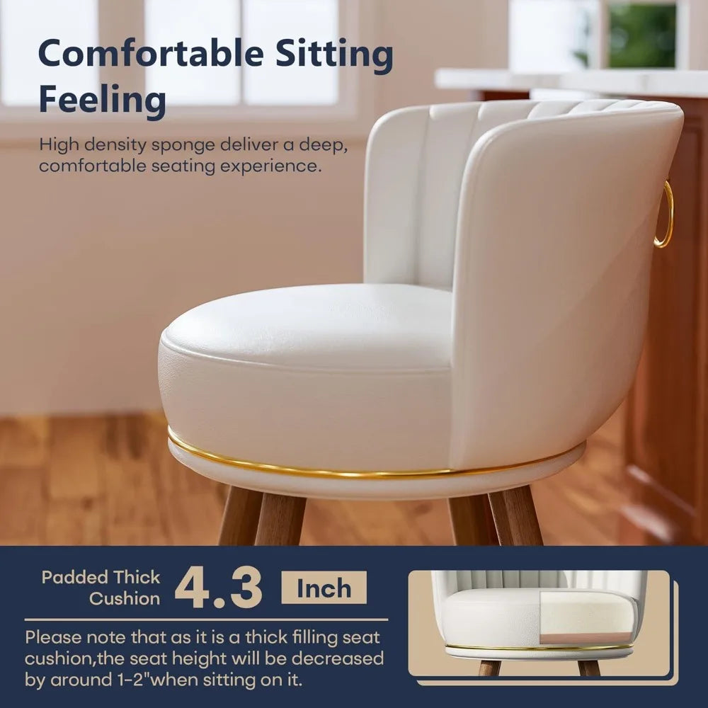 Counter Height Bar Stools Set Of 2, Swivel, Padded