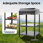 4 Burners Gas Stove Propane Removable Smokeless Barbecue Grill Portable BBQ Grill w/Movable Storage Bracket