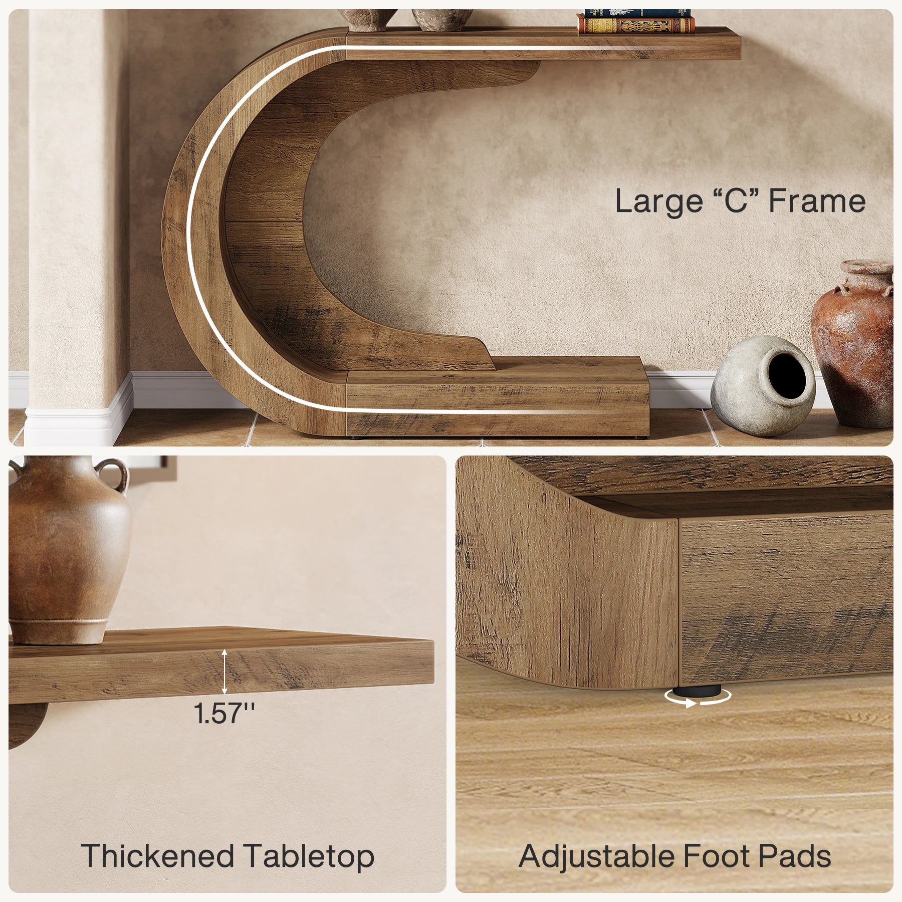 Tribesigns 43.3" Mid-Century Modern Console Table