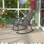Outdoor E-coated Steel Rocker Seating for Front Porch Garden Patio Backyard