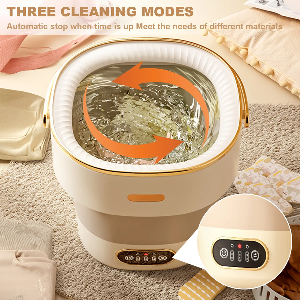 Portable Washing Machine With Spin Dryer, Fully Automatic 13L Folding Mini Washing Machine