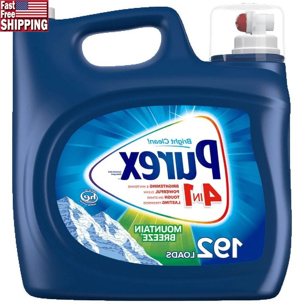 Liquid Laundry Detergent Mountain Breeze 250oz 192 Loads Stain Fighting