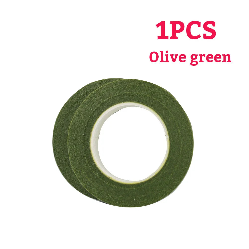 Green Flower Stem Stick Wire Stem Floriculture Tape Self-adhesive Bouquet Floral Stem Paper Tape