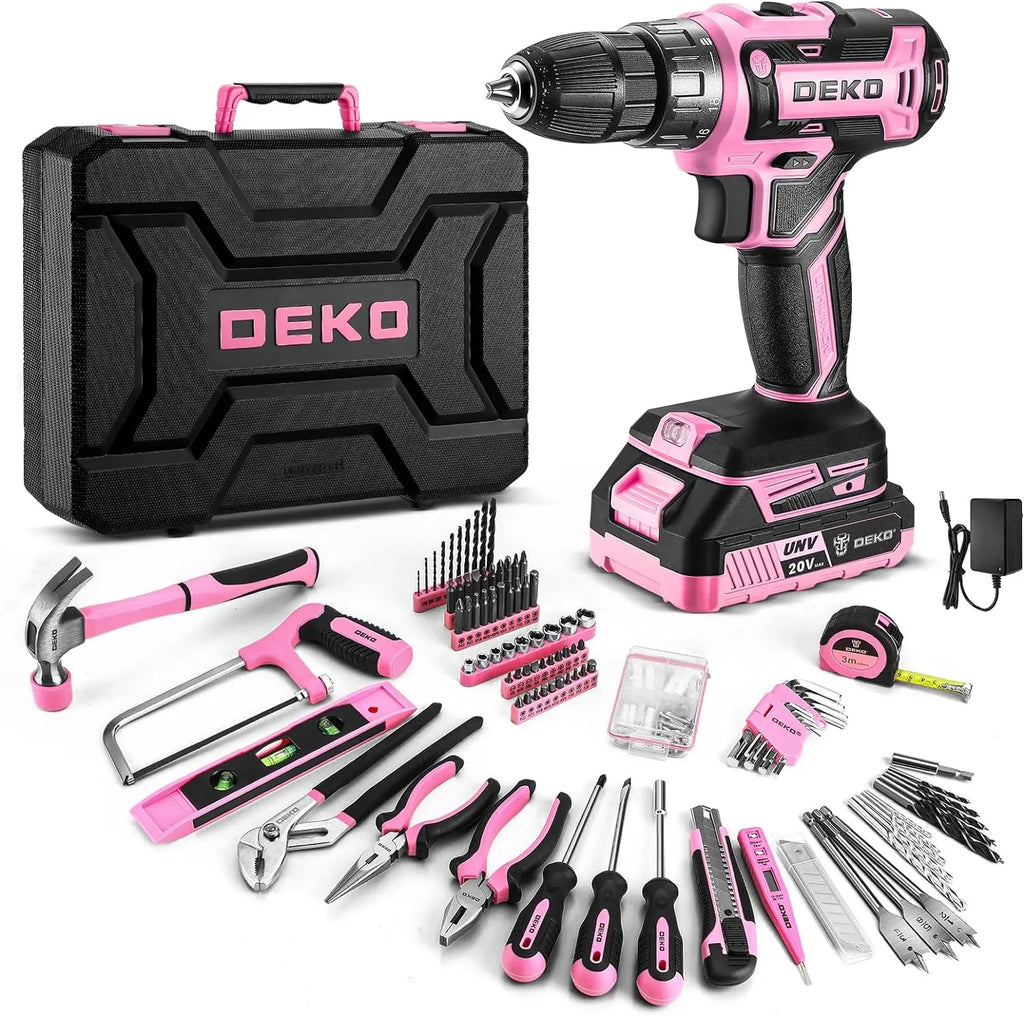 20V Cordless Power Drill Tool Box with Battery