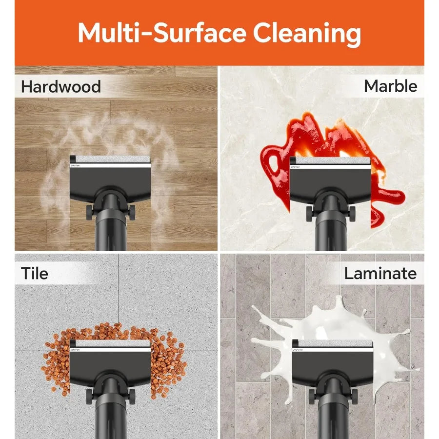 M3 Cordless Wet Dry Vacuum Cleaner All-in-One for Hard Floors Lightweight Floor Cleaner in Grey with Edge Cleaning Self-