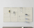 48-Piece Gray Metal Pegboard Kit for Wall Storage, Rust & Scratch Resistant