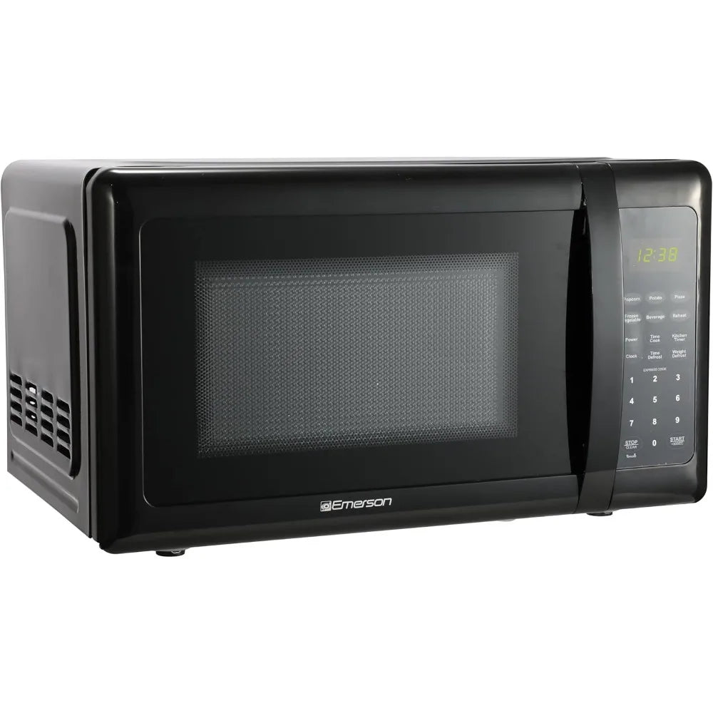 Emerson MW7302B Compact Countertop Microwave Oven with Touch Control, LED Display, 700W