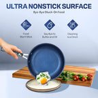 True 20 Pc Pots and Pans Set Non Stick, Non Toxic PFOA PFOS Free, Oven Safe