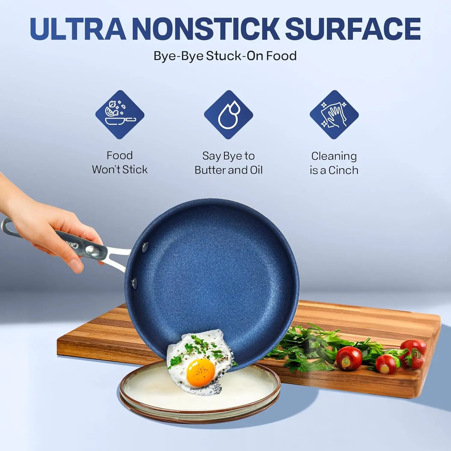 True 20 Pc Pots and Pans Set Non Stick, Non Toxic PFOA PFOS Free, Oven Safe