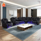 Power Recliner Sofa Sectional Sofa with LED Light for Living Room