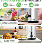 13L Electric Hot Water Dispenser with Safety Lock, Non-Drip Tap, Warm Function, Stainless Steel