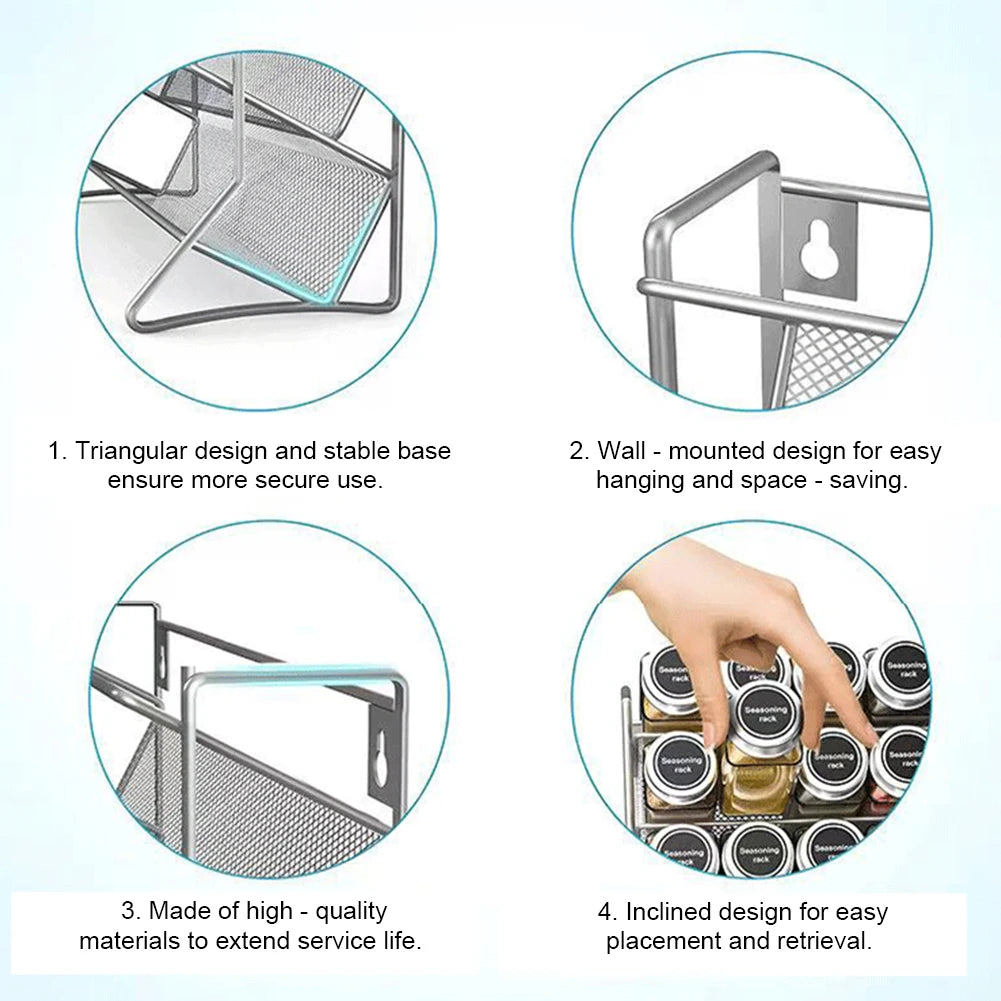 4 Tier Carbon Steel Pantry Organizer Stand for Home Kitchen