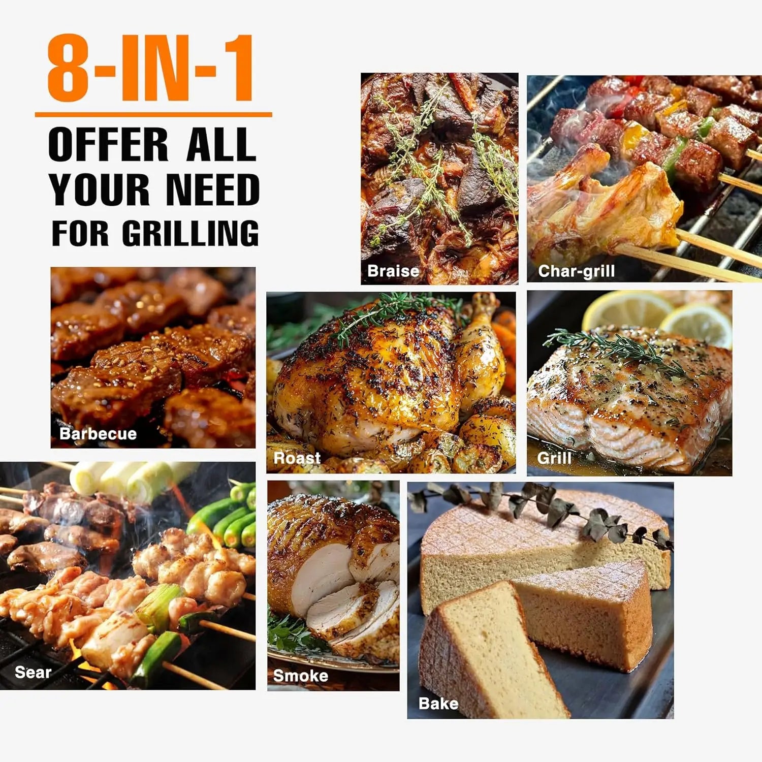 LCD Control Wood Pellet Smoker Grill, 456 SQ. IN Cook Area, Pellet Grill with Auto Feed
